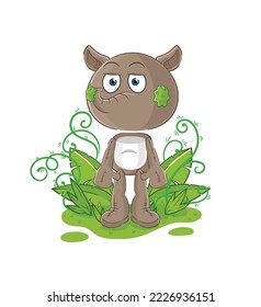 the tapir waiting too long mascot. cartoon vector