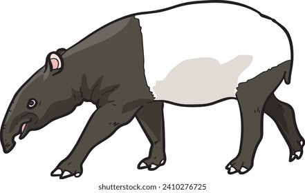 Tapir Wild Animal Vector Illustration