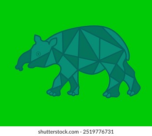 Antas. Tapirs Vetor. Projeto geométrico das antas. Fundo verde das antas.