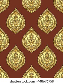 Tappanom line art flourishes adorn the Temple Thailand. Line Thai art Seamless Patterns,(thai pattern)