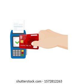The tapped smart card for contactless payments illustration design isolated white background