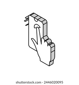 tapping with finger smartphone screen isometric icon vector. tapping with finger smartphone screen sign. isolated symbol illustration