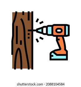 tapping trees color icon vector. tapping trees sign. isolated symbol illustration