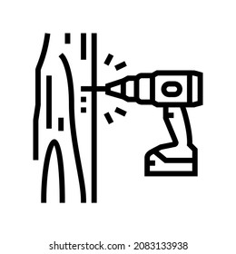tapping trees line icon vector. tapping trees sign. isolated contour symbol black illustration