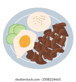 Tapsilog Tapa, Sinangag, Itlog ilustração