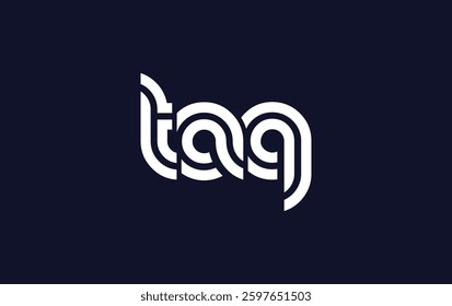 TAQ Creative Unique Modern Letter Logo Design. Stylized logo featuring a unique letter design, presenting abstract minimalist aesthetics and modern appeal.