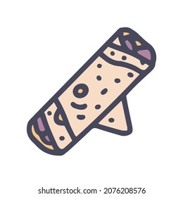 taquitos color vector doodle simple icon design