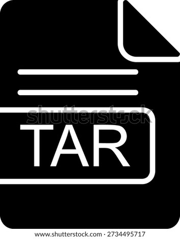 TAR File Format Glyph Vector Icon Design
