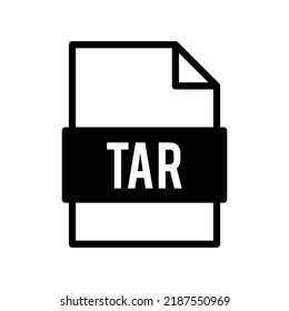 TAR file format icon in black solid style