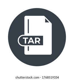 TAR File Format Icon. TAR extension filled icon.