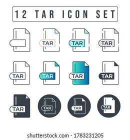 TAR File Format Icon Set. 12 TAR icon set.