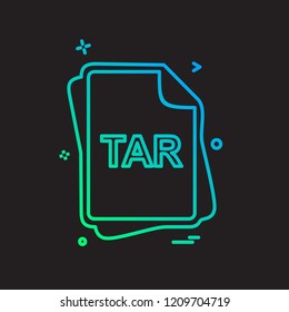 TAR file type icon design vector