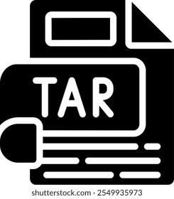 TAR Glyph Icon Vector Design