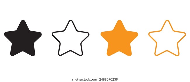 tar Icons set. Rating symbol. Star symbol, Star simple icons set designed in filled, outline, line and stroke style