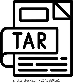 TAR Line Icon Vector Design