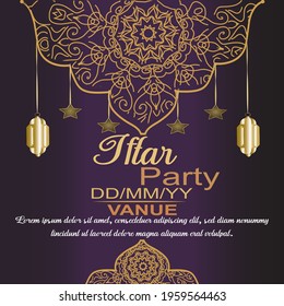 If tar Party invitation flyer design. Ramadan flyer for if tar party and seminar. 