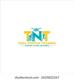 Logotipo de Tara Norton Training con icono de TNT verde y amarillo