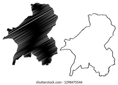 Taraba State (Subdivisions of Nigeria, Federated state of Nigeria) map vector illustration, scribble sketch Taraba map