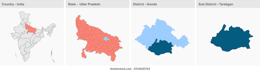 Tarabganj map, Gonda District, Uttar Pradesh State, Republic of India, Government of  Uttar Pradesh, Indian territory, Eastern India, politics, village, tourism