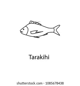 tarakihi icon. Element of marine life for mobile concept and web apps. Thin line tarakihi icon can be used for web and mobile. Premium icon on white background