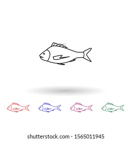 Tarakihi multi color icon. Simple thin line, outline vector of fish icons for ui and ux, website or mobile application