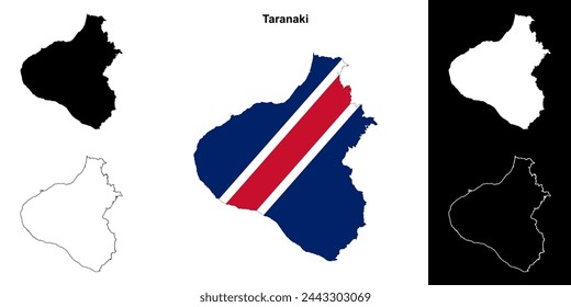 Conjunto de mapas de esquema en blanco de Taranaki