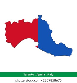 Bandera de Taranto - Apulia, Italia (EPS)