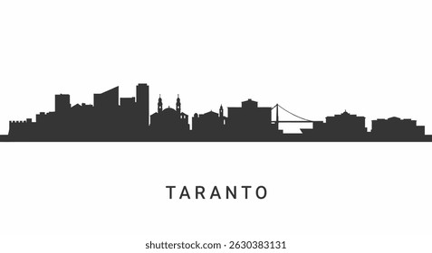 Taranto Italy Skyline Silhouette with Cityscape.