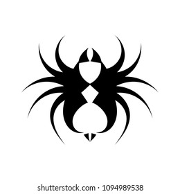 Tarantula black and white logo vector illustration
