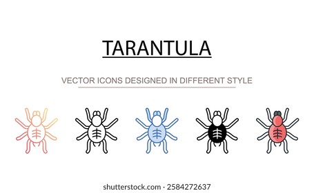 Tarantula icon design with white background stock illustration