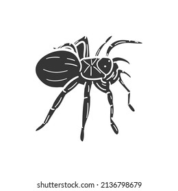 Tarantula Icon Silhouette Illustration. Spider Scary Insect Vector Graphic Pictogram Symbol Clip Art. Doodle Sketch Black Sign.