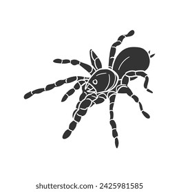 Tarantula Icon Silhouette Illustration. Spider Vector Graphic Pictogram Symbol Clip Art. Doodle Sketch Black Sign.