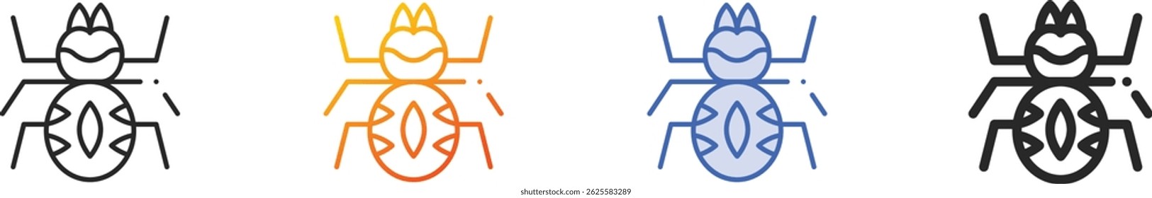 tarantula icon.Thin Linear, Gradient, Blue Stroke and bold Style Design Isolated On White Background