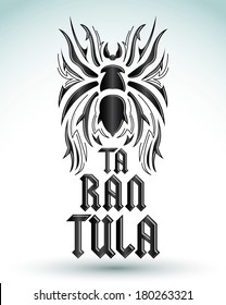 Tarantula lettering design - spider illustration - vector 