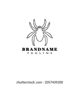 logotipo tarantula caricatura icono diseño plantilla de imagen de vector aislado negro