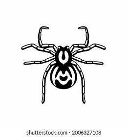 Tarantula Logo Symbol. Stencil Design. Tattoo Vector Illustration.