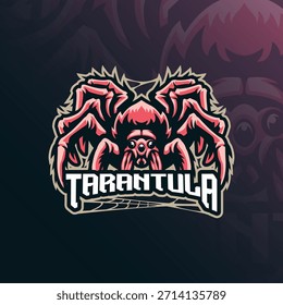 Tarantula Maskottchen Logo Design Vektor. Tarantula-Illustration für Sport- und Sportteam.