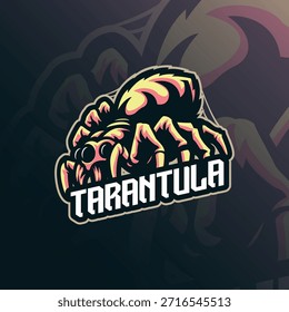 Vector de diseño de logotipo de mascota de tarántula. Ilustración de tarántula para el deporte y el equipo de deportes electrónicos.