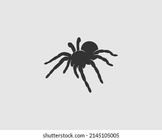 Tarantula Silhouette on White Background. Isolated Vector Animal Template for Logo Company, Icon, Symbol etc