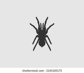 Tarantula Silhouette on White Background. Isolated Vector Animal Template for Logo Company, Icon, Symbol etc