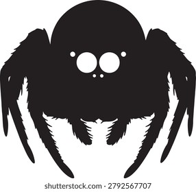 Tarantula spider bug icon. hairy arachnid with eyes. scary halloween animal design element.