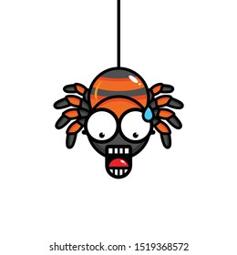 the tarantula spider vector mascot design was shocked