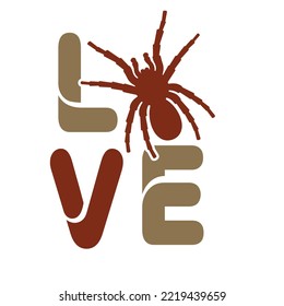 Tarantula typography for t shirt for groovy design