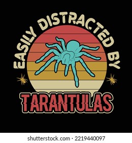 Tarantula typography and t shirt for groovy design