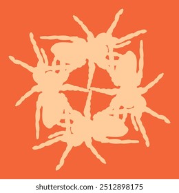 Tarantula-shaped ceramic design with orange color