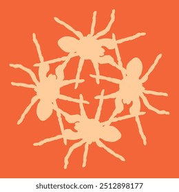 Tarantula-shaped ceramic design with orange color