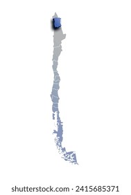 TARAPACA DEPARTMENT MAP PROVINCE OF CHILE 3D ISOMETRIC MAP