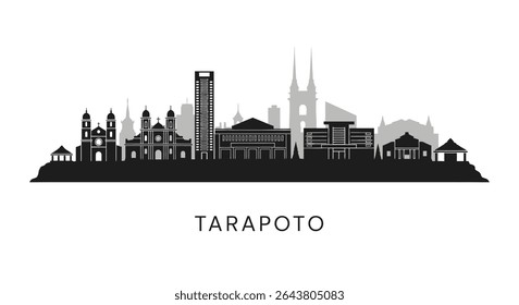 Tarapoto Peru Skyline Silhouette Minimalist City.