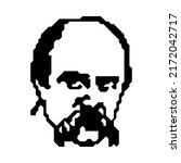 Taras Shevchenko Ukrainian writer vector illustration in modern style