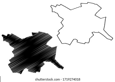 Taraz City (Republic of Kazakhstan, Jambyl Region) map vector illustration, scribble sketch City of Talas map